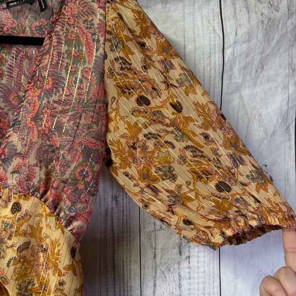 ASOS Floral Puff Sleeve Dress with shirred skirt 6 - Picture 3 of 7